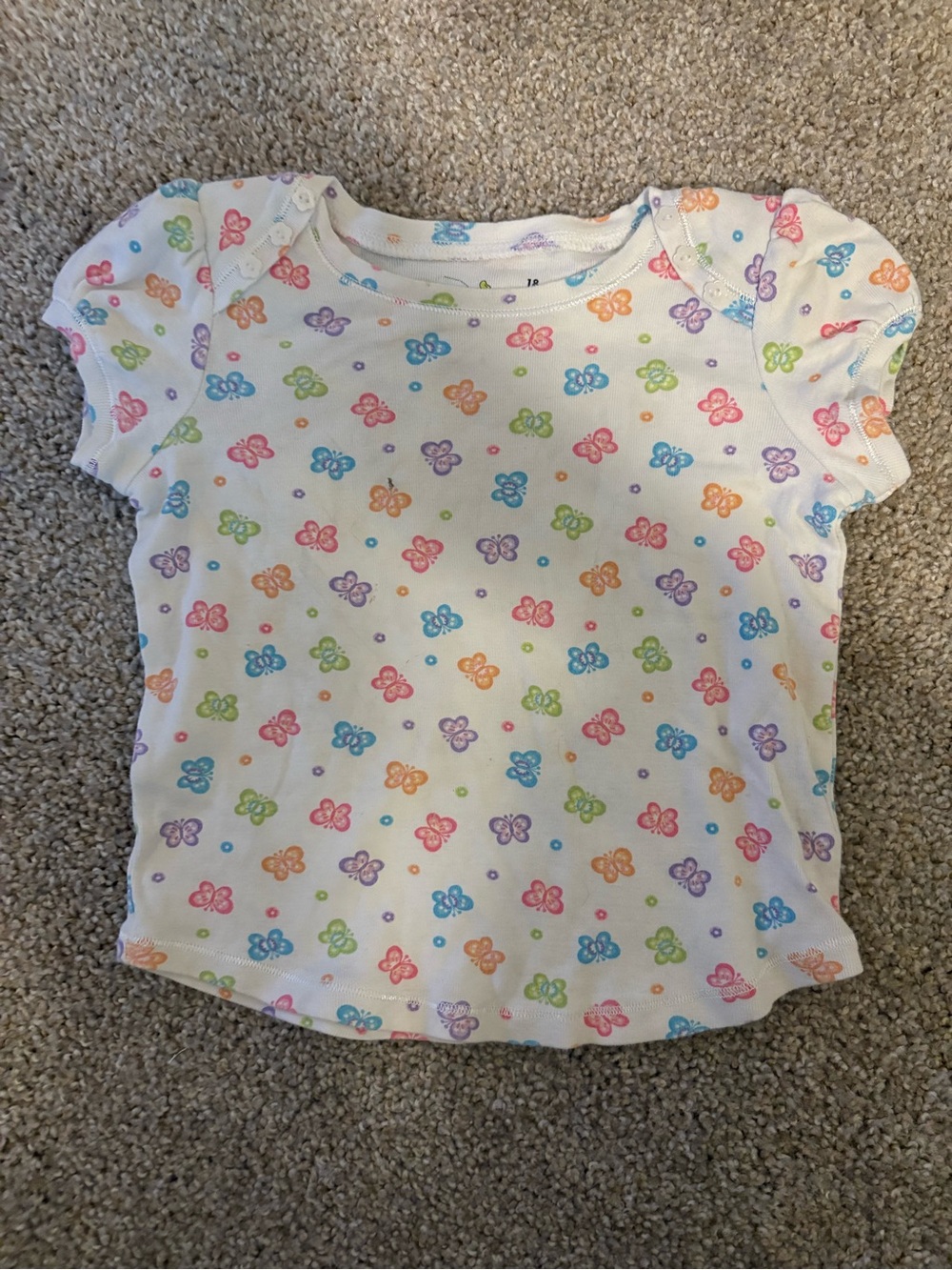 jumping beans White Tee with Multi-Color Butterfly Print